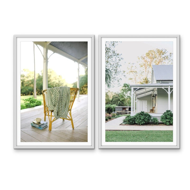 On The Verandah - Two Piece Australian Landscape Photographic Print Set by Edwina Cameron - I Heart Wall Art - Poster Print, Canvas Print or Framed Art Print