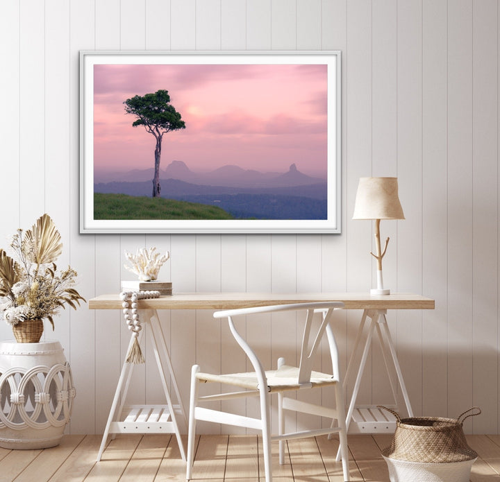 One Tree Hill Maleny - Photographic Print of Glasshouse Mountains Sunshine Coast - I Heart Wall Art