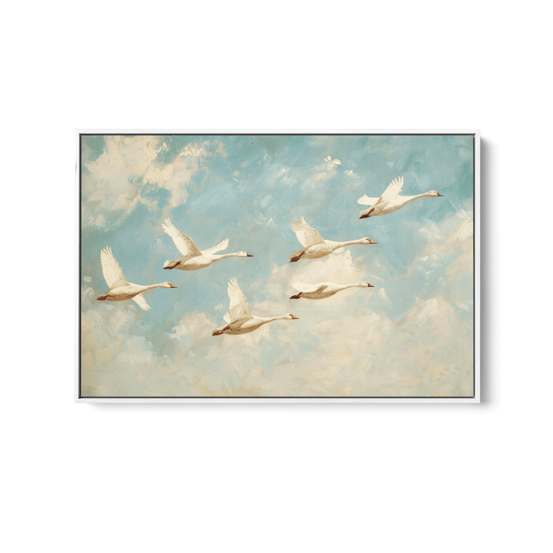 One with the Flock - Birds in the Sky, Stretched Canvas or Wall Art Print - I Heart Wall Art - Poster Print, Canvas Print or Framed Art Print