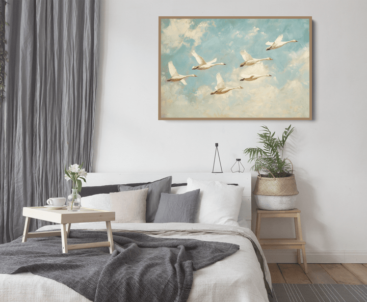 One with the Flock - Birds in the Sky, Stretched Canvas or Wall Art Print - I Heart Wall Art - Poster Print, Canvas Print or Framed Art Print
