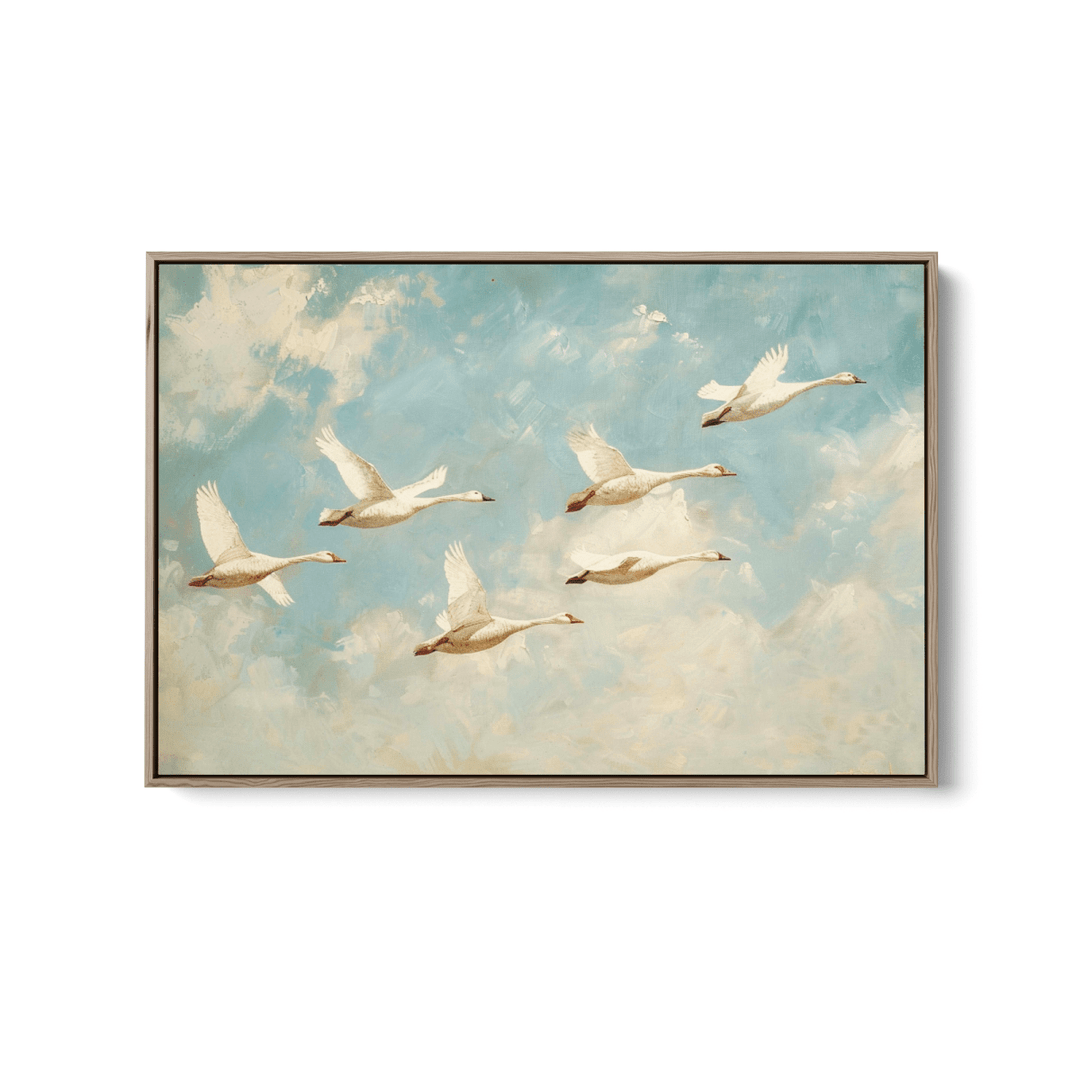 One with the Flock - Birds in the Sky, Stretched Canvas or Wall Art Print - I Heart Wall Art - Poster Print, Canvas Print or Framed Art Print