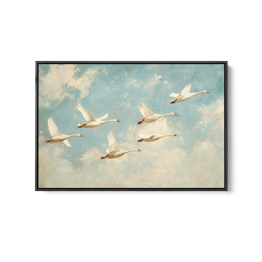 One with the Flock - Birds in the Sky, Stretched Canvas or Wall Art Print - I Heart Wall Art - Poster Print, Canvas Print or Framed Art Print