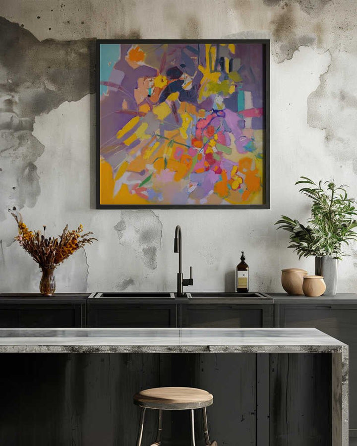 Orange Flowers - Square Stretched Canvas, Poster or Fine Art Print - I Heart Wall Art - Poster Print, Canvas Print or Framed Art Print