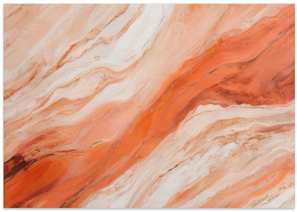 Orange Marble Flow - Stretched Canvas, Poster or Fine Art Print - I Heart Wall Art - Poster Print, Canvas Print or Framed Art Print