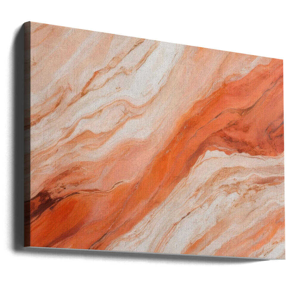 Orange Marble Flow - Stretched Canvas, Poster or Fine Art Print - I Heart Wall Art - Poster Print, Canvas Print or Framed Art Print