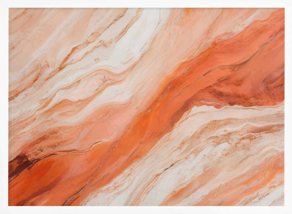 Orange Marble Flow - Stretched Canvas, Poster or Fine Art Print - I Heart Wall Art - Poster Print, Canvas Print or Framed Art Print