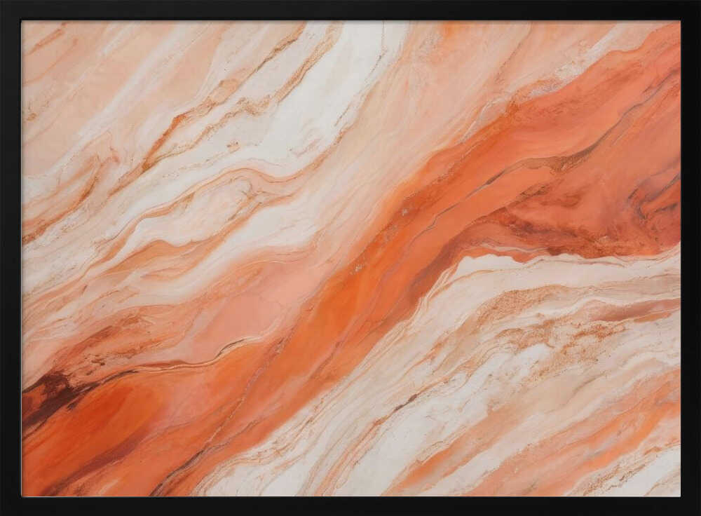 Orange Marble Flow - Stretched Canvas, Poster or Fine Art Print - I Heart Wall Art - Poster Print, Canvas Print or Framed Art Print