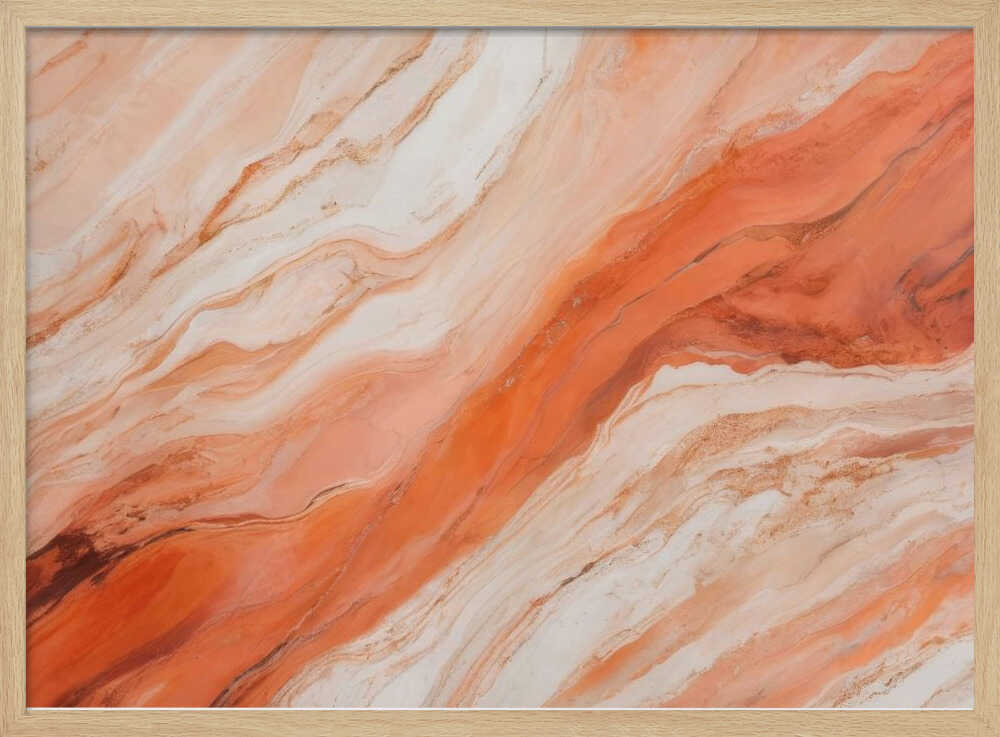 Orange Marble Flow - Stretched Canvas, Poster or Fine Art Print - I Heart Wall Art - Poster Print, Canvas Print or Framed Art Print
