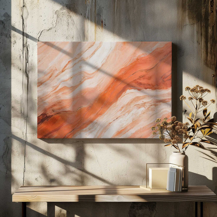 Orange Marble Flow - Stretched Canvas, Poster or Fine Art Print - I Heart Wall Art - Poster Print, Canvas Print or Framed Art Print