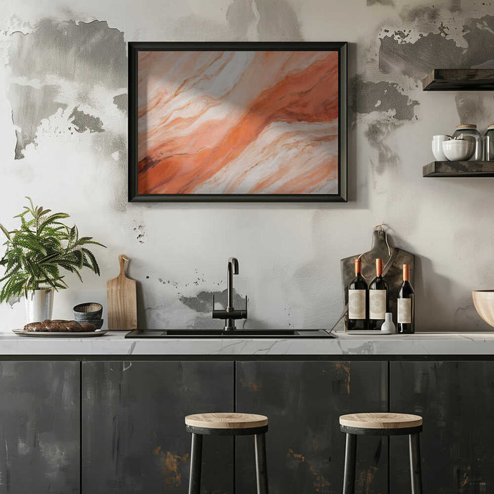 Orange Marble Flow - Stretched Canvas, Poster or Fine Art Print - I Heart Wall Art - Poster Print, Canvas Print or Framed Art Print