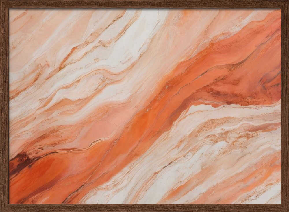 Orange Marble Flow - Stretched Canvas, Poster or Fine Art Print - I Heart Wall Art - Poster Print, Canvas Print or Framed Art Print