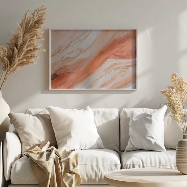 Orange Marble Flow - Stretched Canvas, Poster or Fine Art Print - I Heart Wall Art - Poster Print, Canvas Print or Framed Art Print