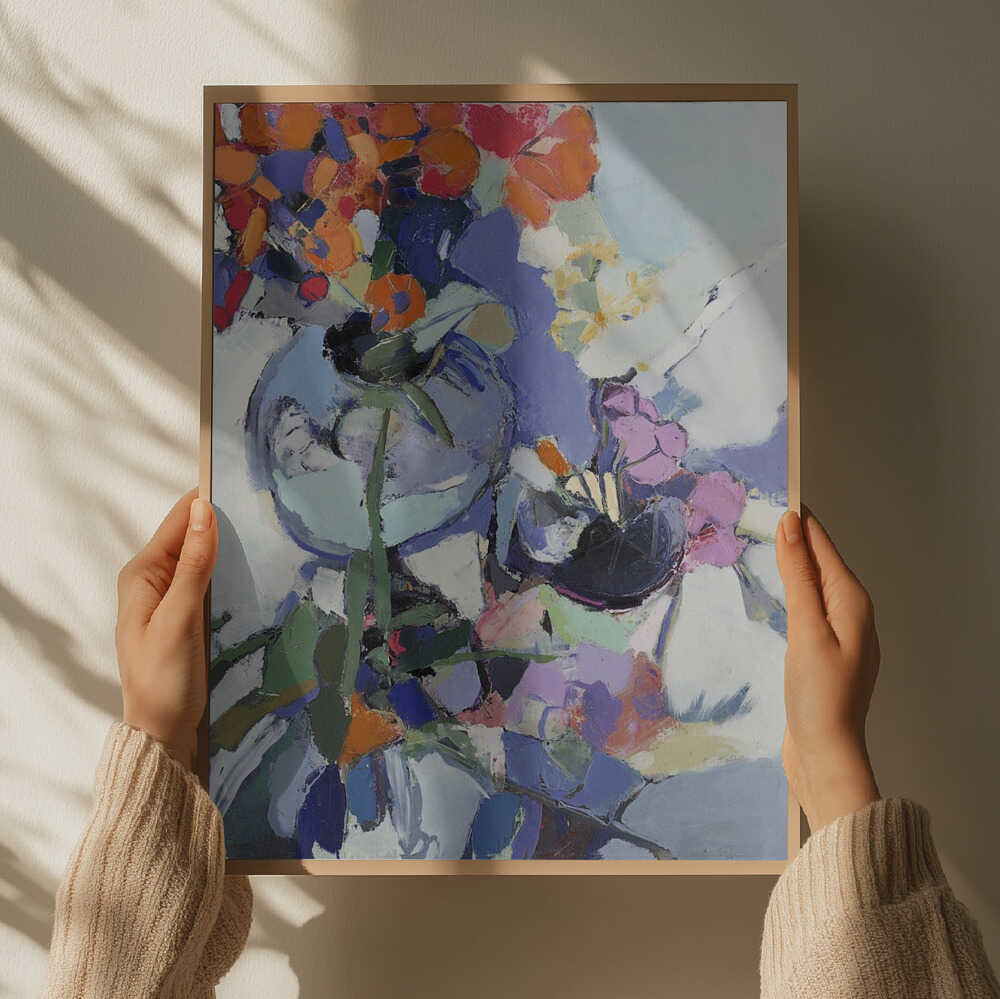 Orange Poppies - Square Stretched Canvas, Poster or Fine Art Print - I Heart Wall Art - Poster Print, Canvas Print or Framed Art Print