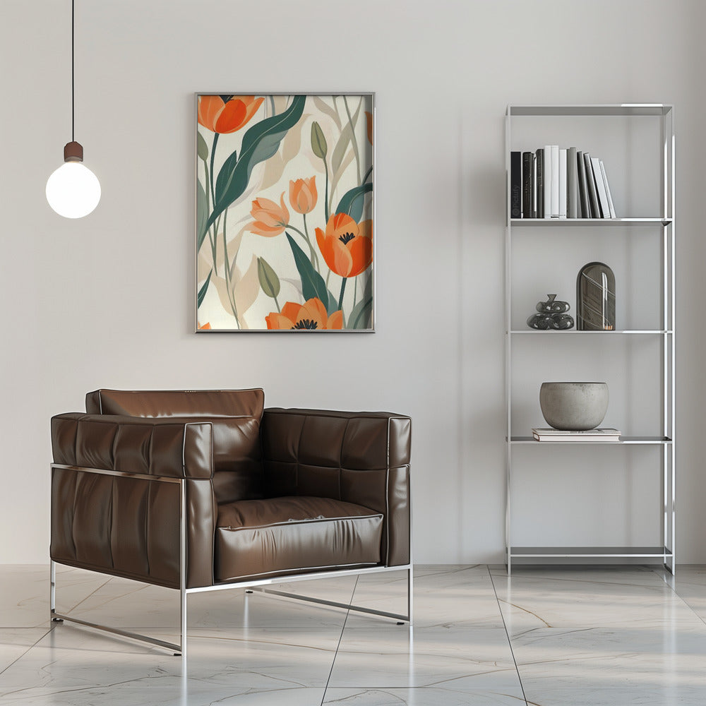 Orange Tulips - Stretched Canvas, Poster or Fine Art Print I Heart Wall Art