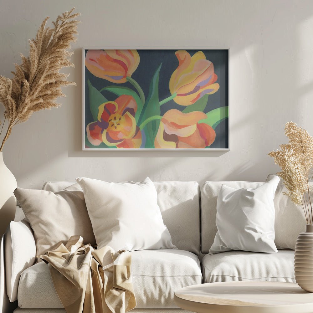 Orange Tulpaner - Stretched Canvas, Poster or Fine Art Print - I Heart Wall Art - Poster Print, Canvas Print or Framed Art Print