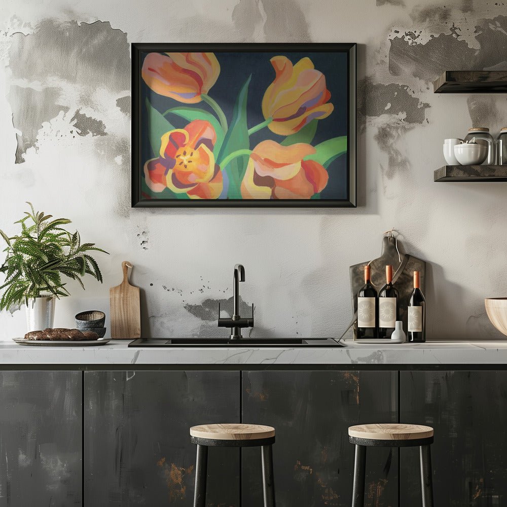 Orange Tulpaner - Stretched Canvas, Poster or Fine Art Print - I Heart Wall Art - Poster Print, Canvas Print or Framed Art Print