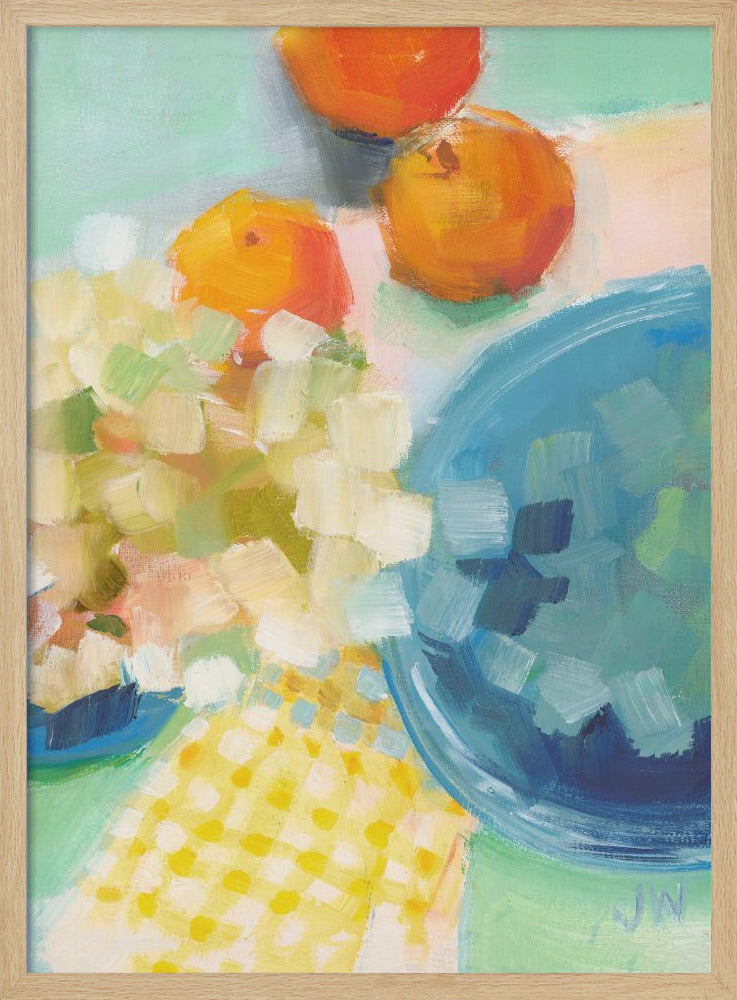 Oranges and Hydrangea - Stretched Canvas, Poster or Fine Art Print I Heart Wall Art