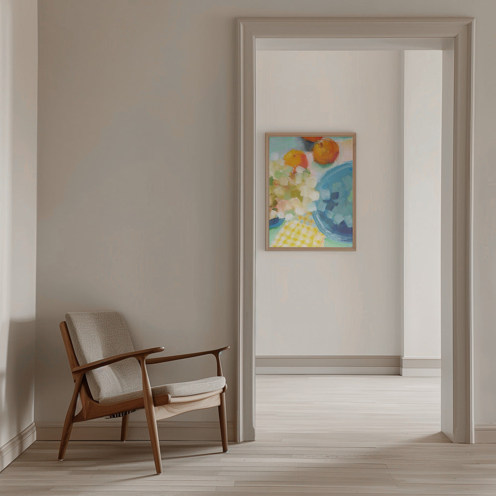 Oranges and Hydrangea - Stretched Canvas, Poster or Fine Art Print I Heart Wall Art