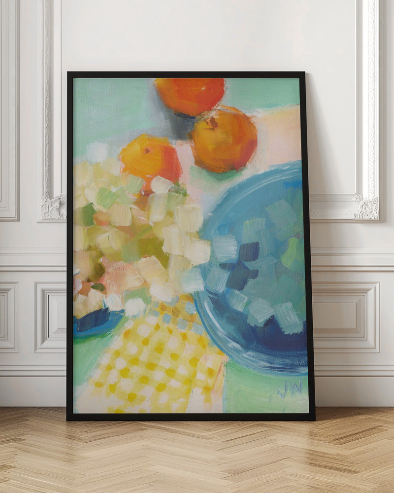 Oranges and Hydrangea - Stretched Canvas, Poster or Fine Art Print I Heart Wall Art