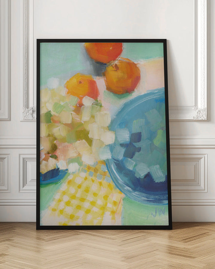 Oranges and Hydrangea - Stretched Canvas, Poster or Fine Art Print I Heart Wall Art