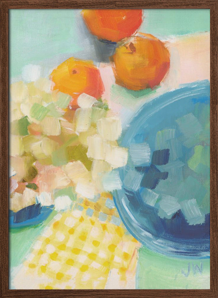 Oranges and Hydrangea - Stretched Canvas, Poster or Fine Art Print I Heart Wall Art