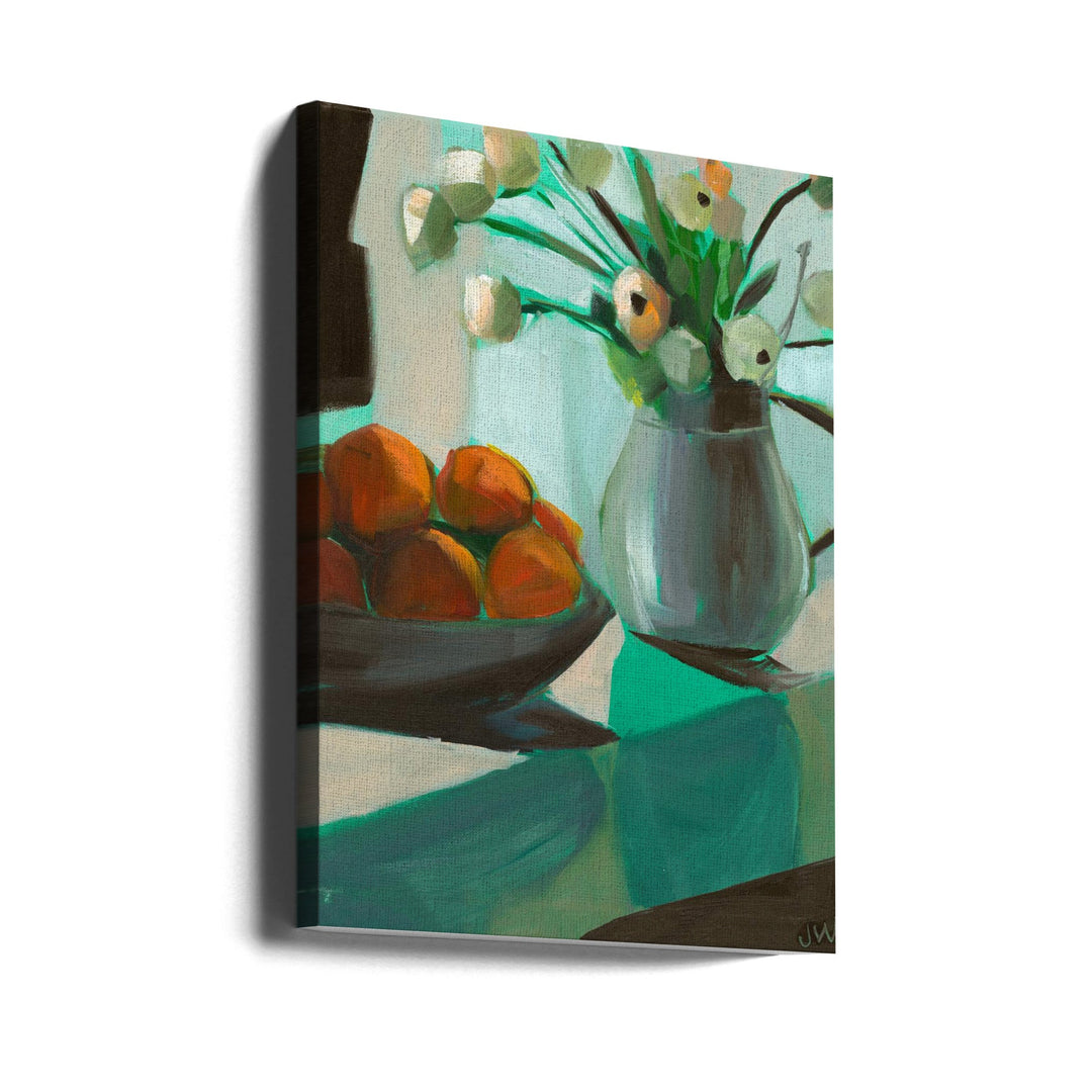Oranges and White Ranunculus - Stretched Canvas, Poster or Fine Art Print I Heart Wall Art