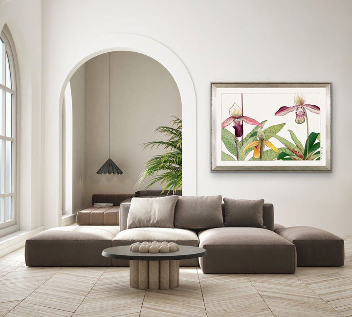 Orchid Flower - Vintage Japanese woodblock art, Botanical Wall Art Print Stretched Canvas Print I Heart Wall Art Australia