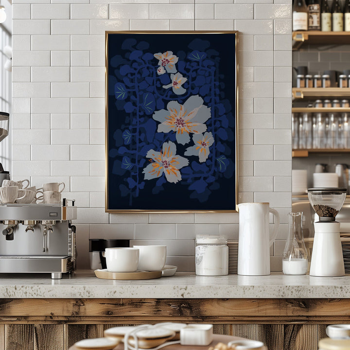 Orchids Shadow Blue Notes - Stretched Canvas, Poster or Fine Art Print I Heart Wall Art