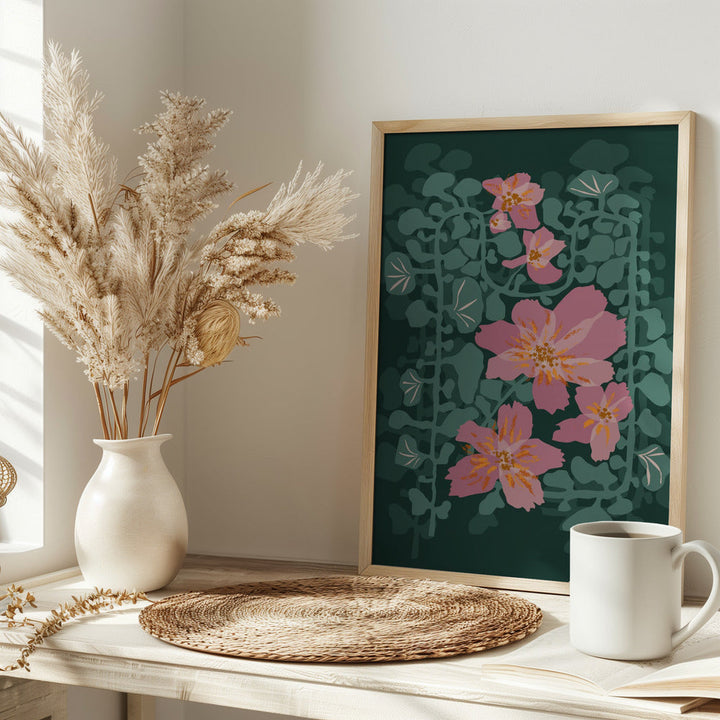 Orchids Shadow Green Notes - Stretched Canvas, Poster or Fine Art Print I Heart Wall Art