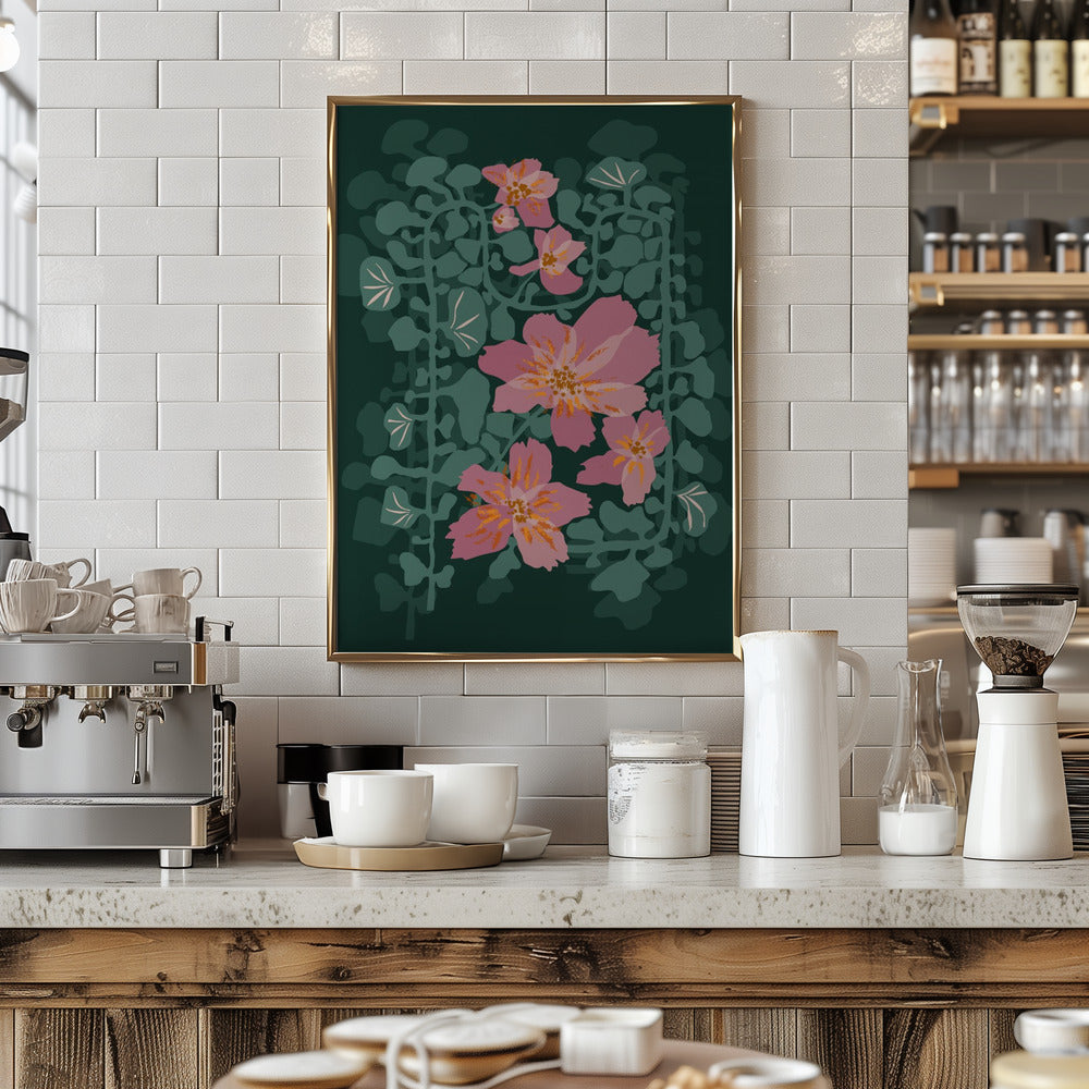 Orchids Shadow Green Notes - Stretched Canvas, Poster or Fine Art Print I Heart Wall Art