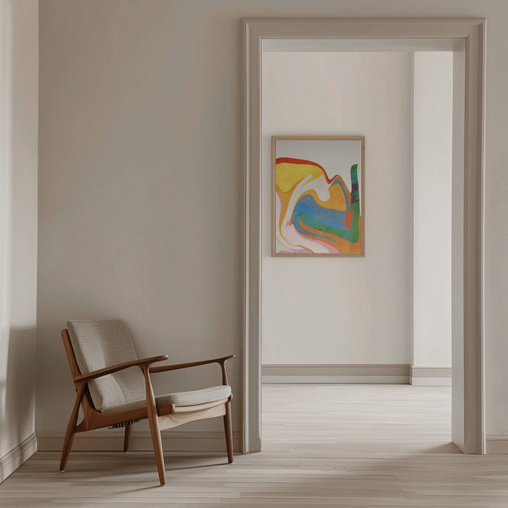Organic Bauhaus Waved - Stretched Canvas, Poster or Fine Art Print I Heart Wall Art