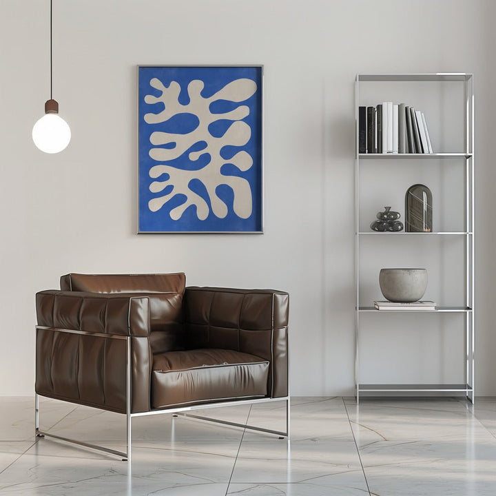 Organic Blue Shapes - Stretched Canvas, Poster or Fine Art Print - I Heart Wall Art - Poster Print, Canvas Print or Framed Art Print