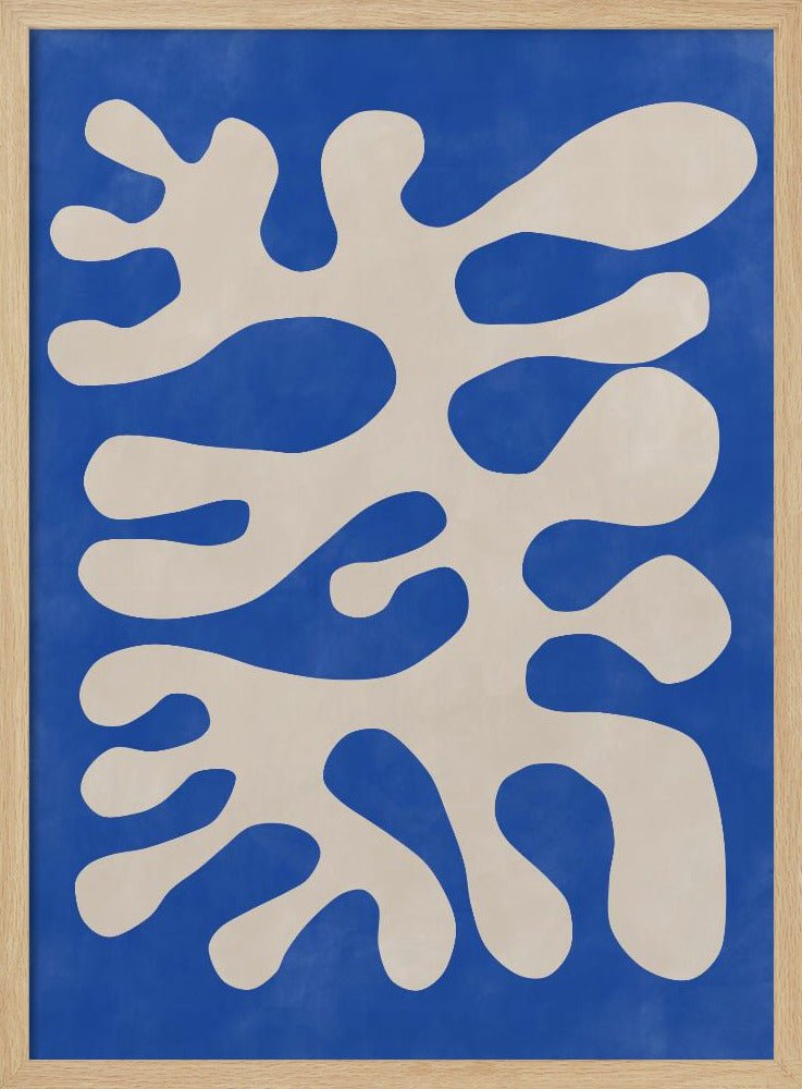 Organic Blue Shapes - Stretched Canvas, Poster or Fine Art Print - I Heart Wall Art - Poster Print, Canvas Print or Framed Art Print