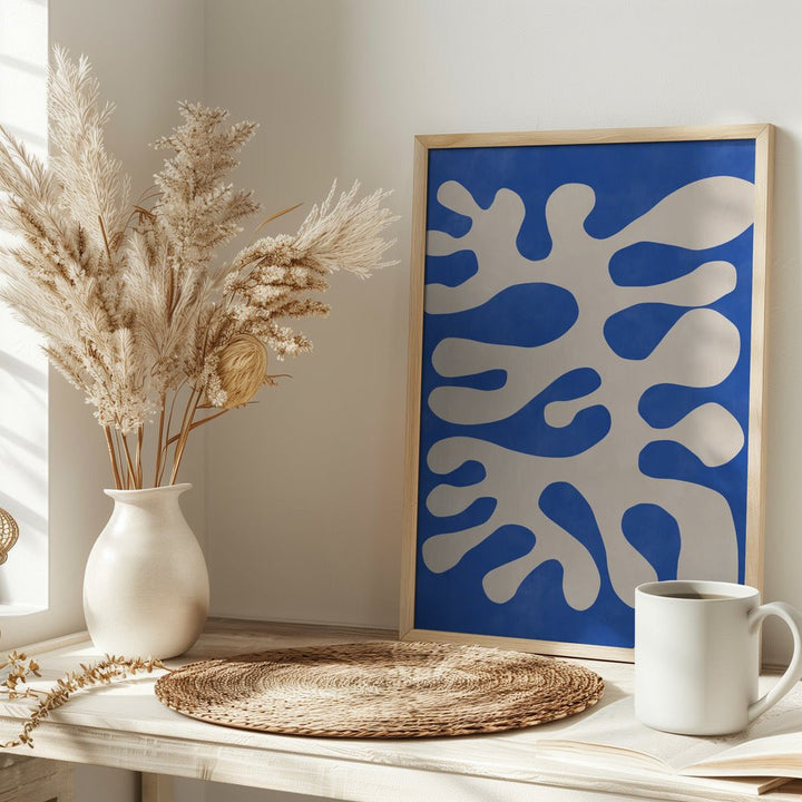 Organic Blue Shapes - Stretched Canvas, Poster or Fine Art Print - I Heart Wall Art - Poster Print, Canvas Print or Framed Art Print