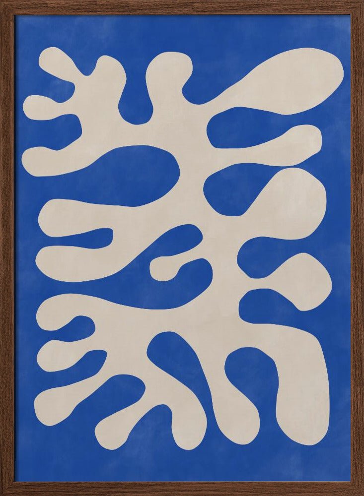 Organic Blue Shapes - Stretched Canvas, Poster or Fine Art Print - I Heart Wall Art - Poster Print, Canvas Print or Framed Art Print