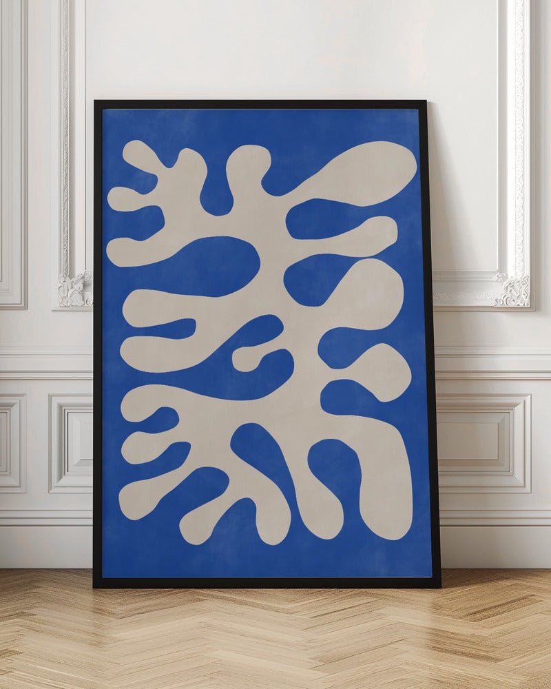 Organic Blue Shapes - Stretched Canvas, Poster or Fine Art Print - I Heart Wall Art - Poster Print, Canvas Print or Framed Art Print