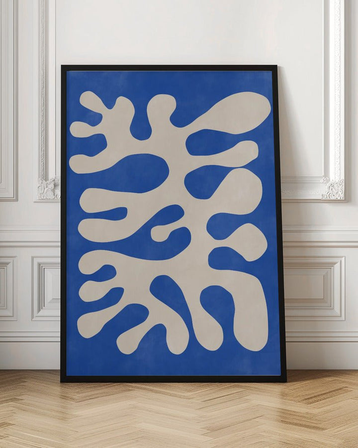 Organic Blue Shapes - Stretched Canvas, Poster or Fine Art Print - I Heart Wall Art - Poster Print, Canvas Print or Framed Art Print