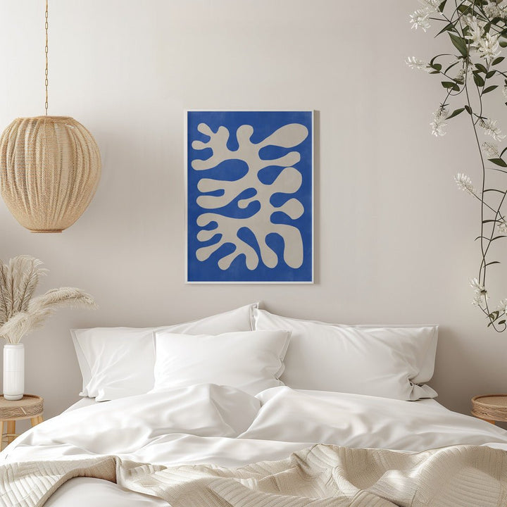 Organic Blue Shapes - Stretched Canvas, Poster or Fine Art Print - I Heart Wall Art - Poster Print, Canvas Print or Framed Art Print
