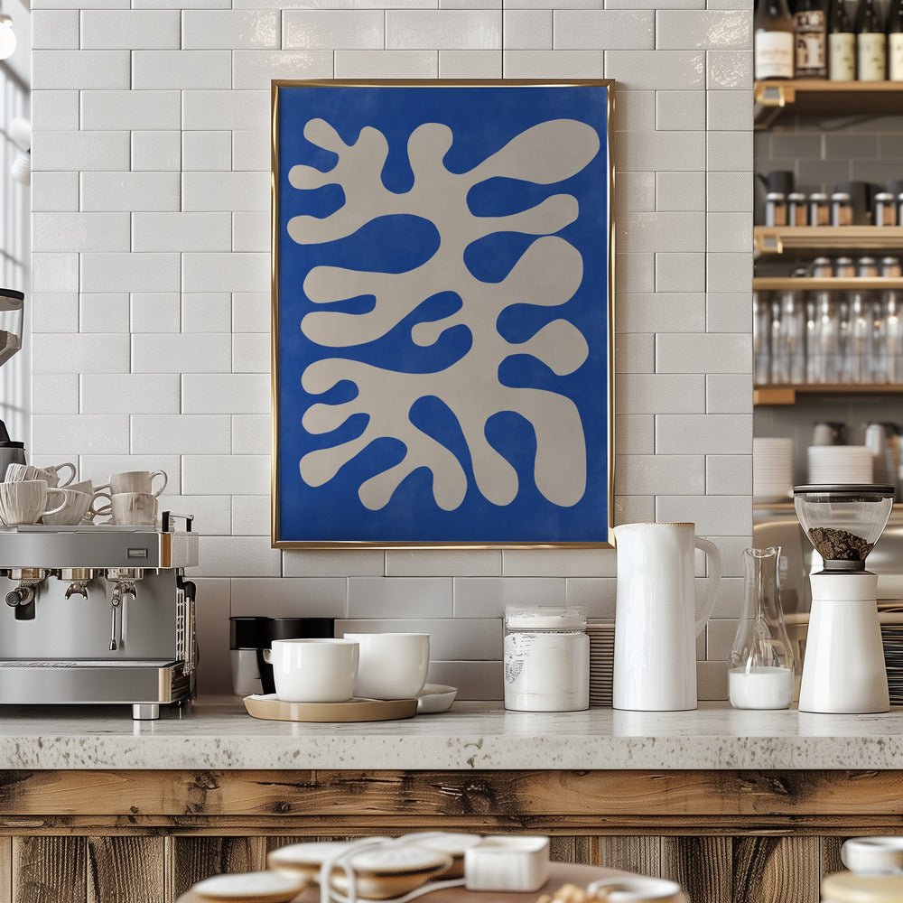 Organic Blue Shapes - Stretched Canvas, Poster or Fine Art Print - I Heart Wall Art - Poster Print, Canvas Print or Framed Art Print