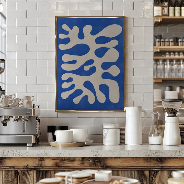 Organic Blue Shapes - Stretched Canvas, Poster or Fine Art Print - I Heart Wall Art - Poster Print, Canvas Print or Framed Art Print