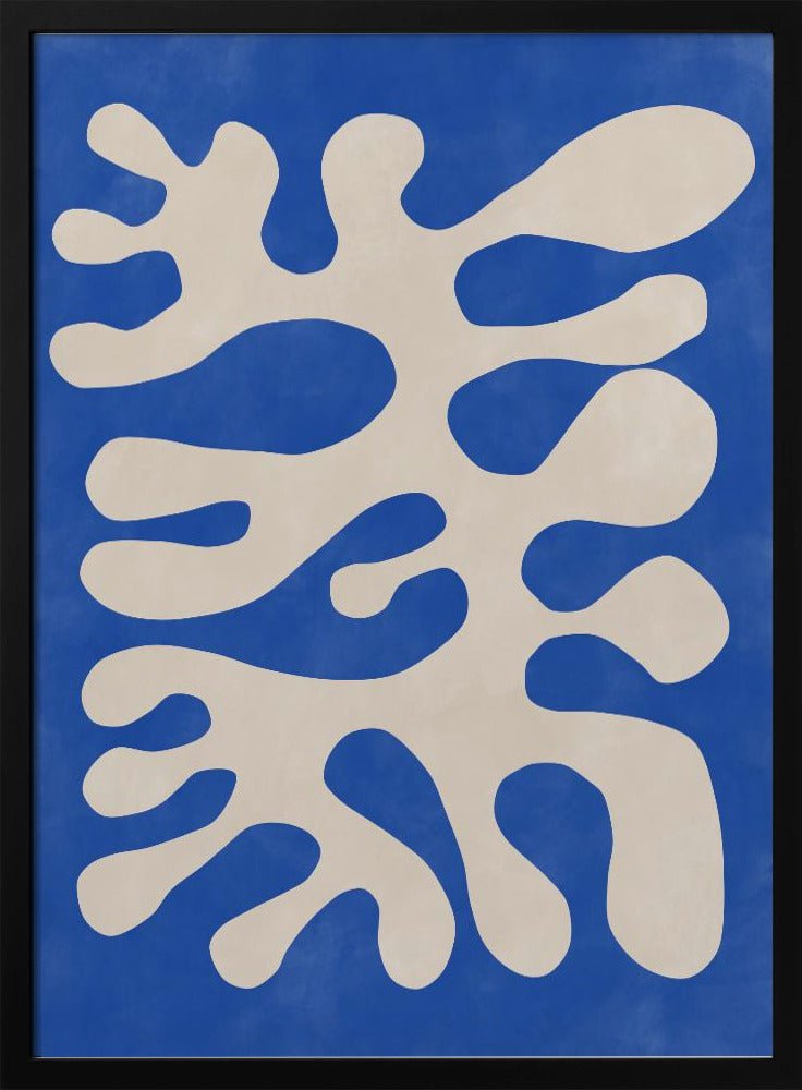 Organic Blue Shapes - Stretched Canvas, Poster or Fine Art Print - I Heart Wall Art - Poster Print, Canvas Print or Framed Art Print