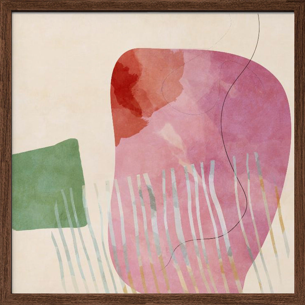 Organic Painted 11 10600px   Mai2021 Kopie - Square Stretched Canvas, Poster or Fine Art Print I Heart Wall Art