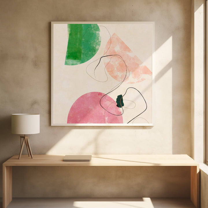 Organic Painted 12 10600px   Mai2021 Kopie - Square Stretched Canvas, Poster or Fine Art Print I Heart Wall Art