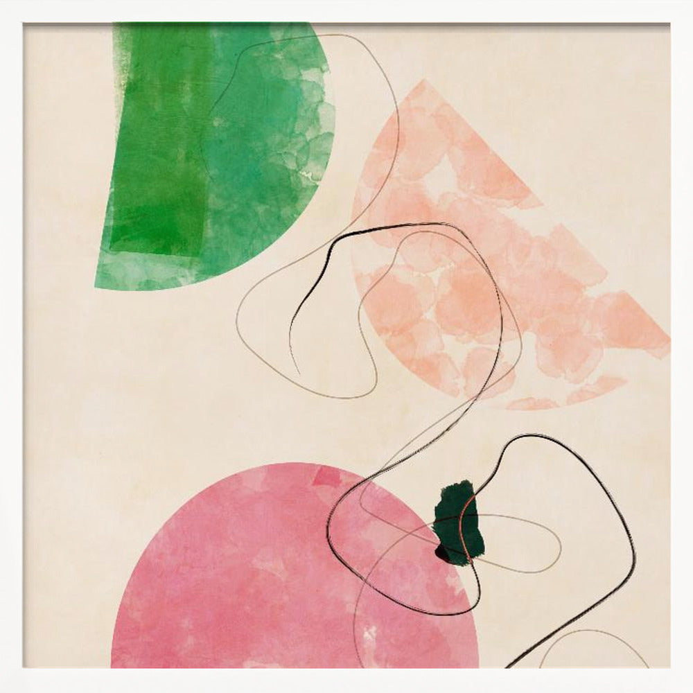 Organic Painted 12 10600px   Mai2021 Kopie - Square Stretched Canvas, Poster or Fine Art Print I Heart Wall Art