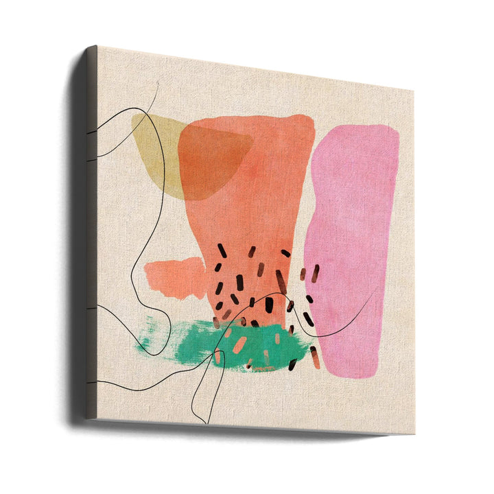 Organic Painted 13 10600px   Mai2021 Kopie - Square Stretched Canvas, Poster or Fine Art Print I Heart Wall Art