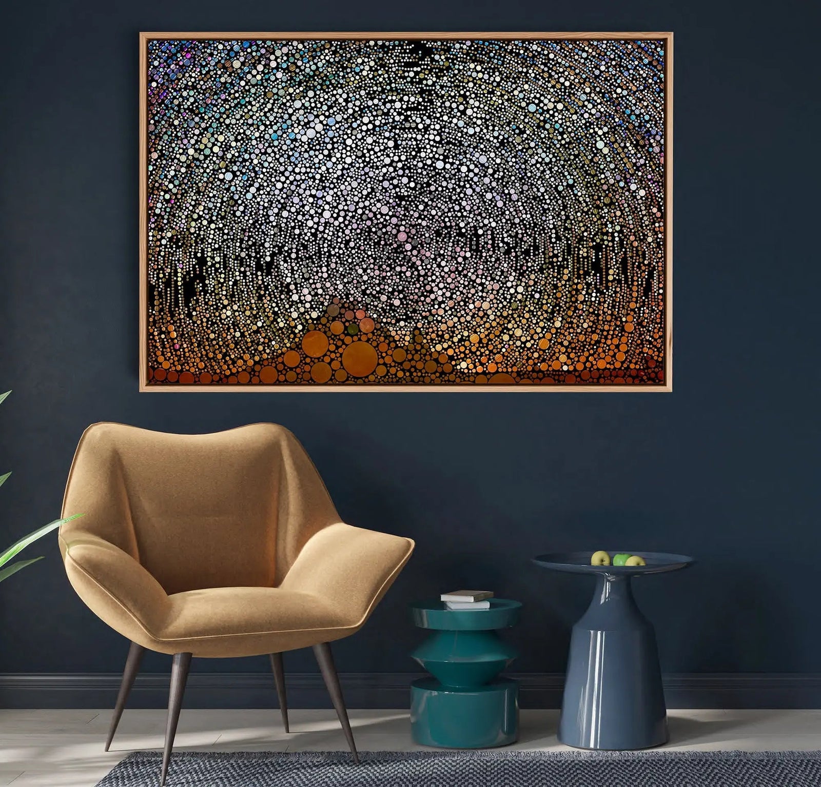 Outback Sky - Outback Starry Night Spotty Circle Print Canvas or Abstract Art I Heart Wall Art Australia 