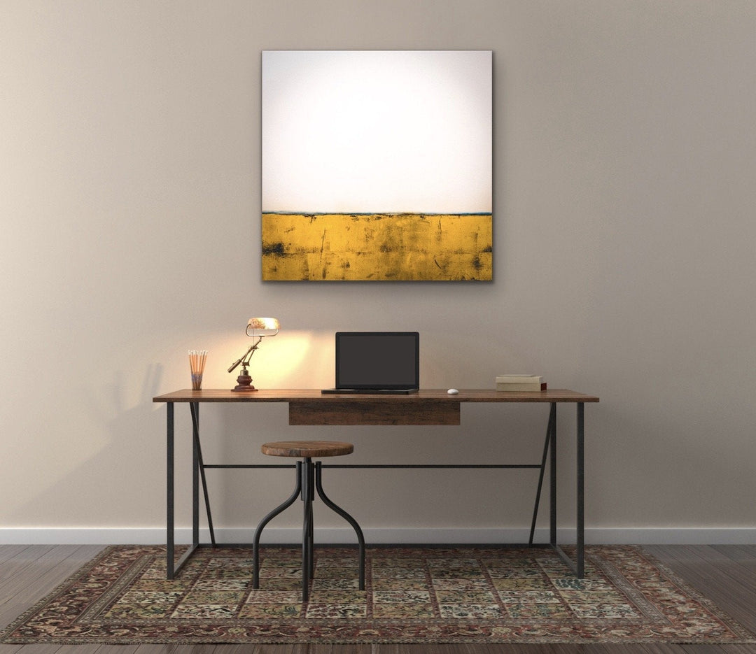 Outback - Square Abstract Golden Landscape Wall Art Canvas Print - I Heart Wall Art