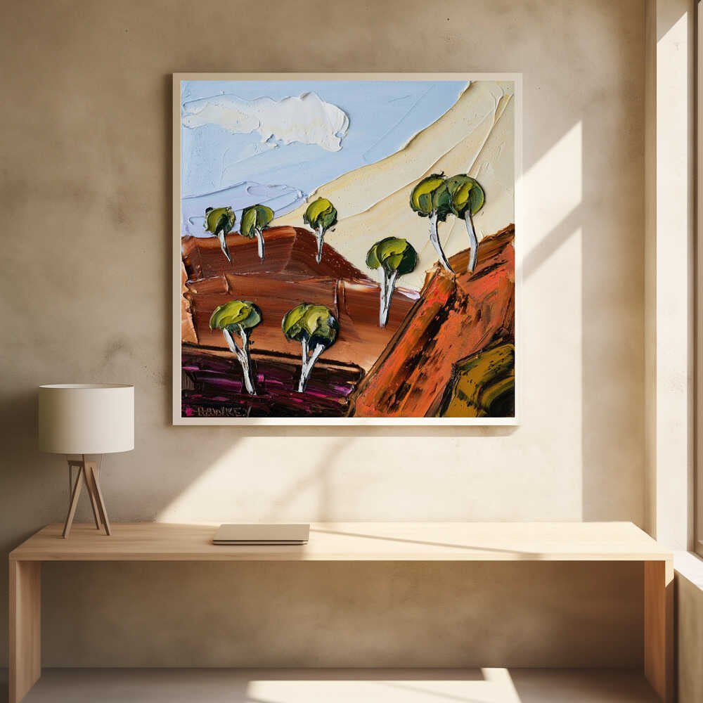 Textured Outback Trees - Square Stretched Canvas, Poster or Fine Art Print by Angela Hawkey - I Heart Wall Art - Poster Print, Canvas Print or Framed Art Print
