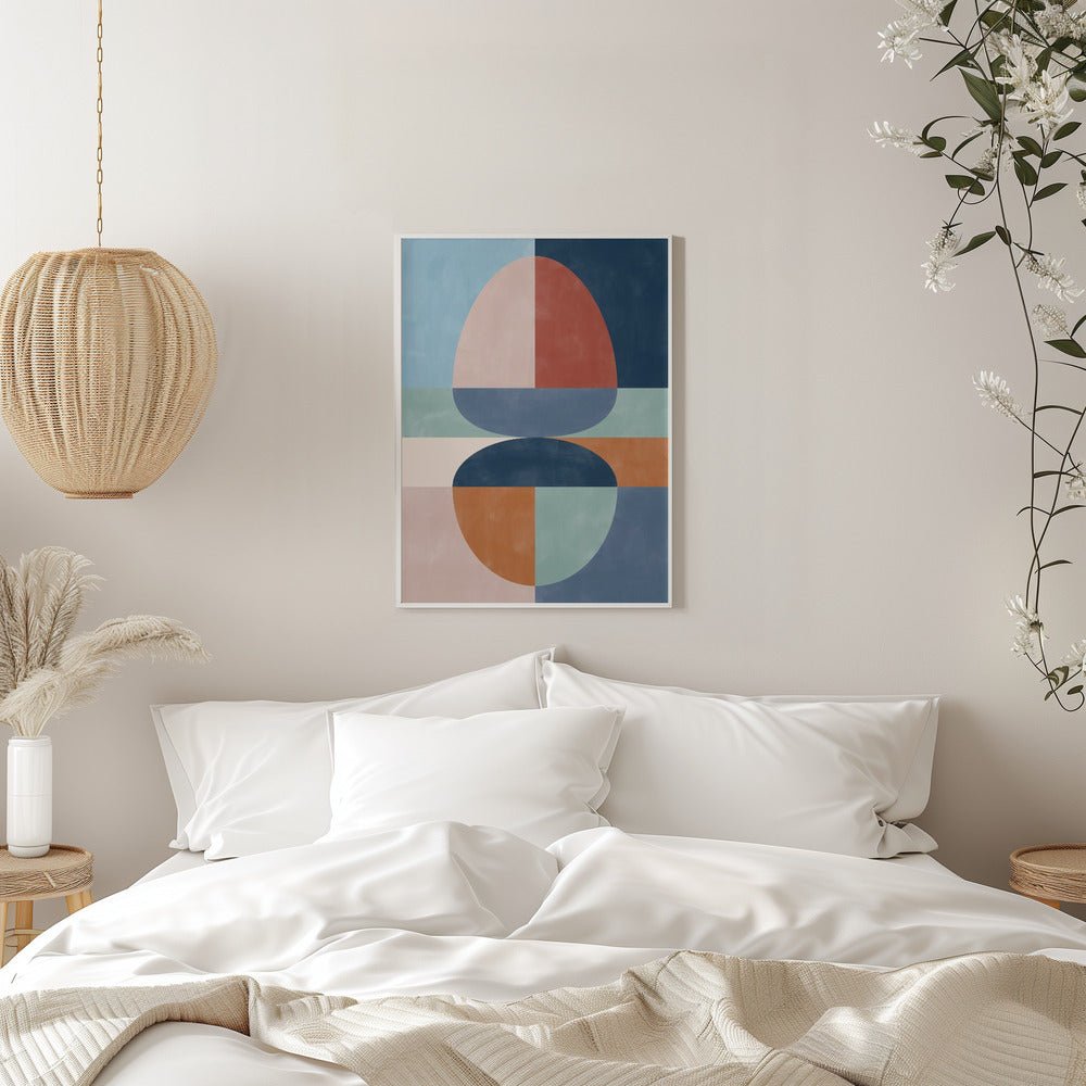 Overlapping Semi - Circles In Earthy Tones - Stretched Canvas, Poster or Fine Art Print - I Heart Wall Art - Poster Print, Canvas Print or Framed Art Print