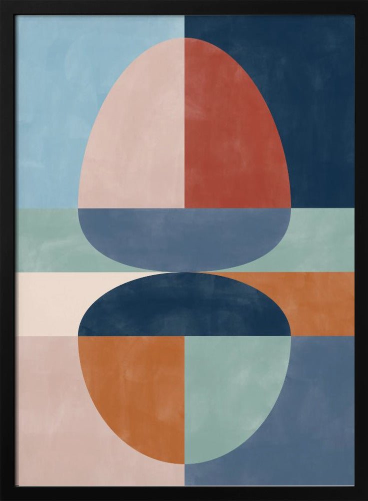 Overlapping Semi - Circles In Earthy Tones - Stretched Canvas, Poster or Fine Art Print - I Heart Wall Art - Poster Print, Canvas Print or Framed Art Print